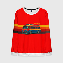 Свитшот мужской Ретро автобус ЗИУ-6, цвет: 3D-белый