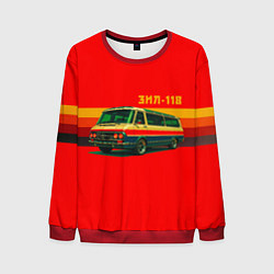 Свитшот мужской Ретро автобус ЗИЛ-118 поп-арт, цвет: 3D-красный