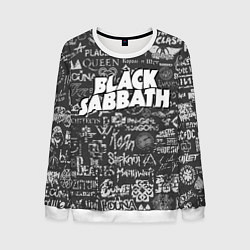 Свитшот мужской Black Sabbath pattern, цвет: 3D-белый