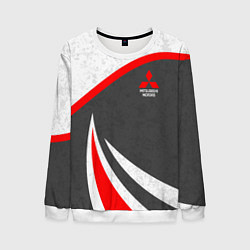 Свитшот мужской Mitsubishi - красный и серый, цвет: 3D-белый