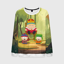 Свитшот мужской Король Эрик Картман, цвет: 3D-белый