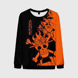 Свитшот мужской One Piece - Ace, цвет: 3D-черный