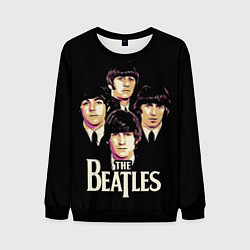 Свитшот мужской The Beatles faces, цвет: 3D-черный