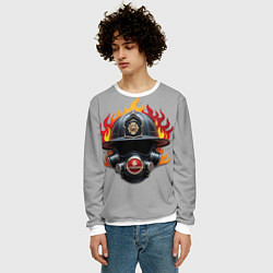 Свитшот мужской Пожарник, цвет: 3D-белый — фото 2