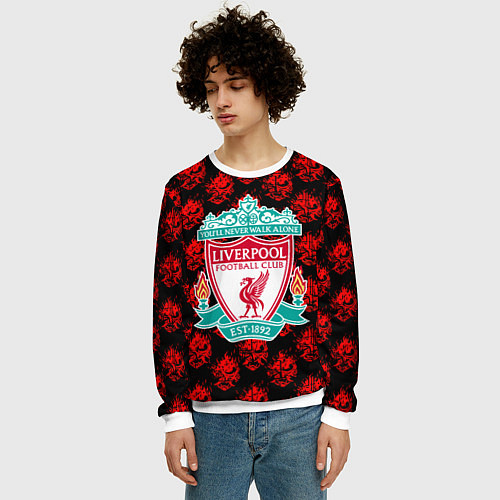 Мужской свитшот Liverpool samurai / 3D-Белый – фото 3