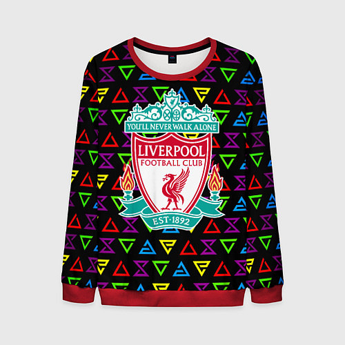 Мужской свитшот Liverpool pattern neon / 3D-Красный – фото 1
