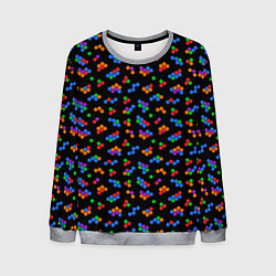 Мужской свитшот Разноцветные детали мозаики на черном