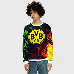 Свитшот мужской Borussia flame toxic, цвет: 3D-белый — фото 2