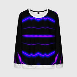 Свитшот мужской Color multicoloured neon stripes, цвет: 3D-белый