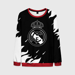 Свитшот мужской Реал Мадрид белый огонь, цвет: 3D-красный