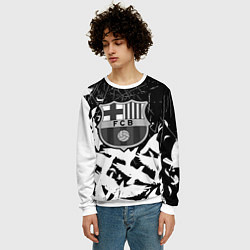 Свитшот мужской Barcelona черно белые птицы, цвет: 3D-белый — фото 2