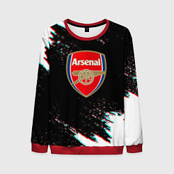 Свитшот мужской Арсенал краски глитч текстура, цвет: 3D-красный