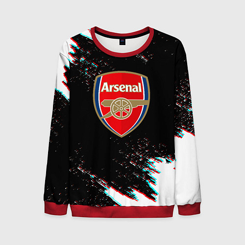 Мужской свитшот Арсенал краски глитч текстура / 3D-Красный – фото 1