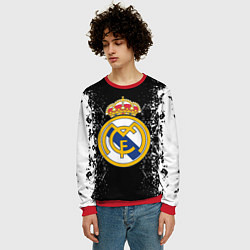 Свитшот мужской Реал Мадрид текстура краски, цвет: 3D-красный — фото 2