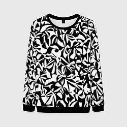 Свитшот мужской Чёрно-белый паттерн абстракция, цвет: 3D-черный