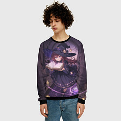 Свитшот мужской Аниме Ведьма Читает Книгу Заклинаний, цвет: 3D-черный — фото 2
