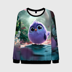 Свитшот мужской Круглый удивленный птенец, цвет: 3D-черный