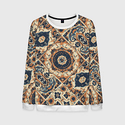 Свитшот мужской Узоры калейдоскопа, цвет: 3D-белый