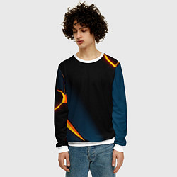 Свитшот мужской Glow orange neon, цвет: 3D-белый — фото 2