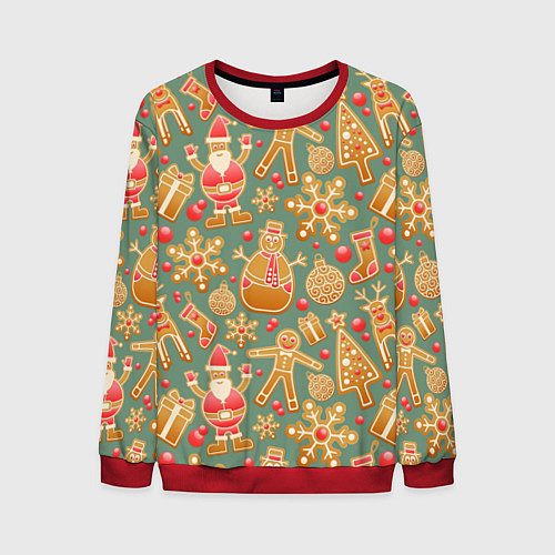 Мужской свитшот Имбирные пряники / 3D-Красный – фото 1