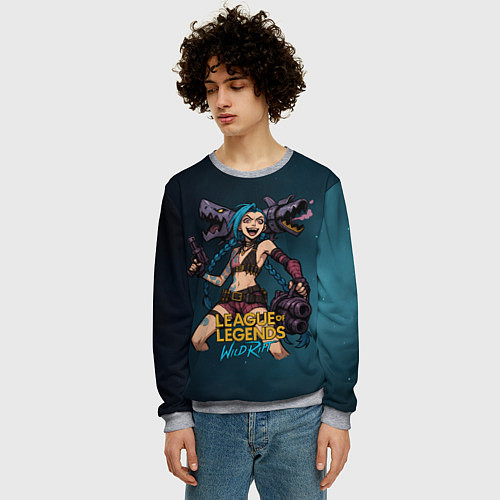 Мужской свитшот League of Legends Jinx / 3D-Меланж – фото 3