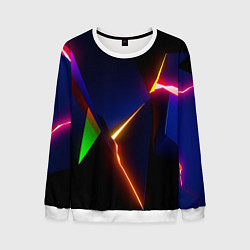 Свитшот мужской Neon colored geometric, цвет: 3D-белый