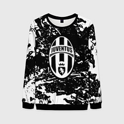 Свитшот мужской Ювентус белые штрихи красок, цвет: 3D-черный