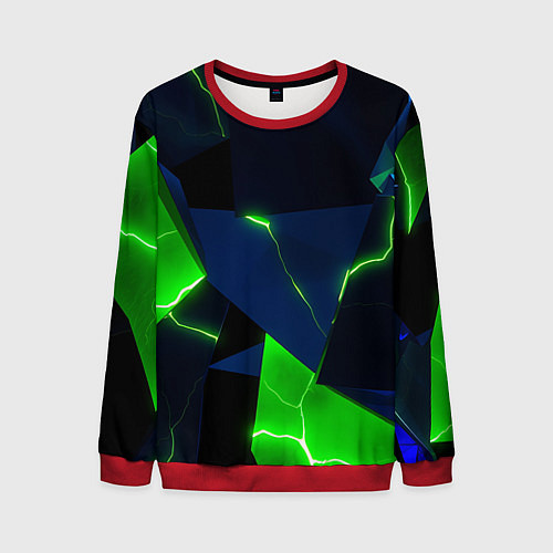 Мужской свитшот Neon tile green / 3D-Красный – фото 1