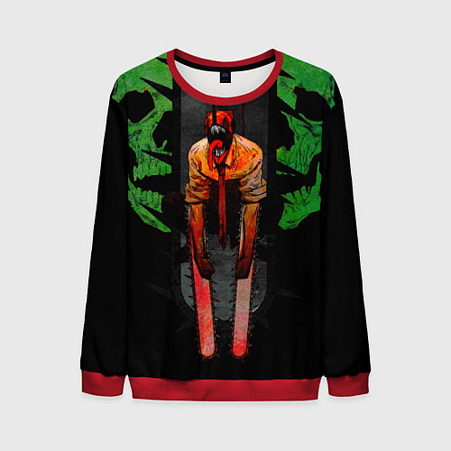 Мужской свитшот Дэндзи с черепами Человек бензопила / 3D-Красный – фото 1