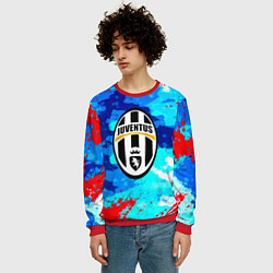 Свитшот мужской Ювентус абстрактные краски, цвет: 3D-красный — фото 2