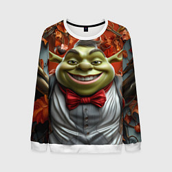 Свитшот мужской Шрек в деловом костюме, цвет: 3D-белый