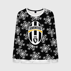 Свитшот мужской Ювентус снежинки белые, цвет: 3D-белый