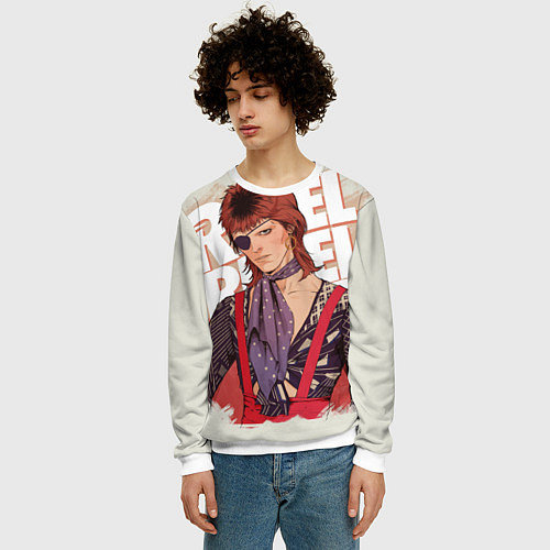 Мужской свитшот David Bowie Rebel Rebel / 3D-Белый – фото 3