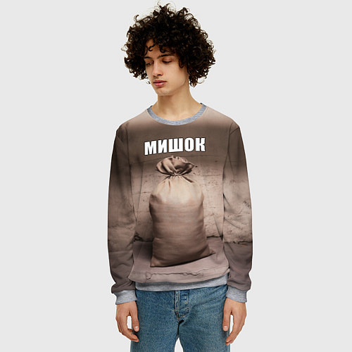 Мужской свитшот Мишок / 3D-Меланж – фото 3