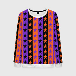 Мужской свитшот Звёзды Хэллоуина паттерн полосатый