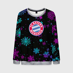 Свитшот мужской Бавария Мюнхен неоновые снежинки, цвет: 3D-меланж