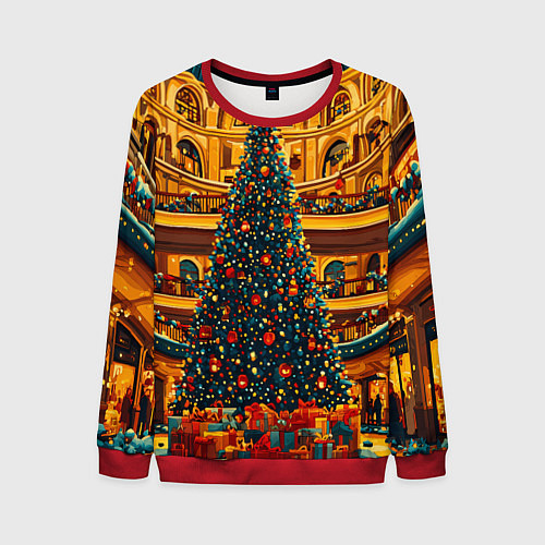 Мужской свитшот Московская новогодняя елка / 3D-Красный – фото 1