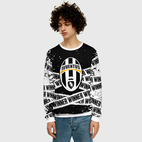 Мужской свитшот Juventus подедитель краски / 3D-Белый – фото 3