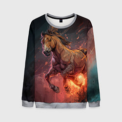 Свитшот мужской Огненная лошадь, цвет: 3D-меланж