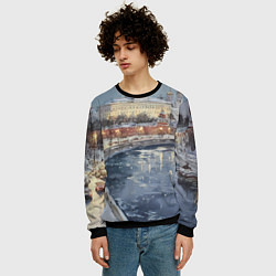 Свитшот мужской Новогодние праздники в Москве, цвет: 3D-черный — фото 2