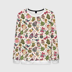 Мужской свитшот Новогодний паттерн