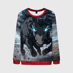 Свитшот мужской Мощный конь, цвет: 3D-красный