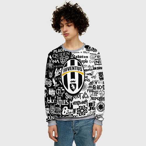 Мужской свитшот Juventus рок музыка / 3D-Меланж – фото 3