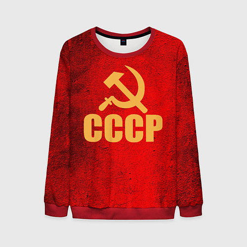 Мужской свитшот СССР - символика / 3D-Красный – фото 1