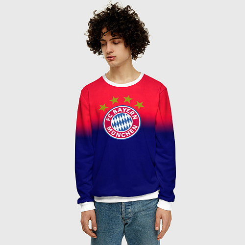 Мужской свитшот Бавария Мюнхен градиент / 3D-Белый – фото 3