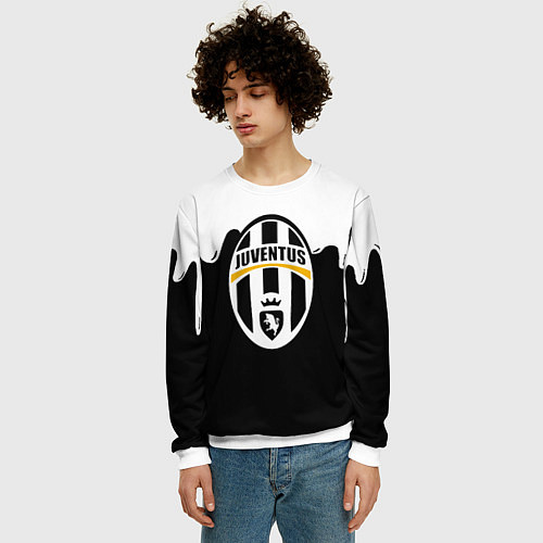 Мужской свитшот Juventus капли красок / 3D-Белый – фото 3