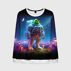 Мужской свитшот Шрек бравый космонавт - неоновое свечение