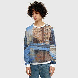 Свитшот мужской Зимний Санкт-Петербург, цвет: 3D-белый — фото 2