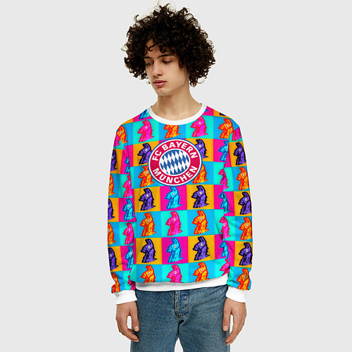 Мужской свитшот Fortnite x Bayern / 3D-Белый – фото 3