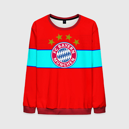Мужской свитшот Бавария Мюнхен полосы линии / 3D-Красный – фото 1